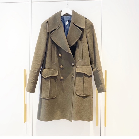 Military Wool Coat Olive - Picture 1 of 6